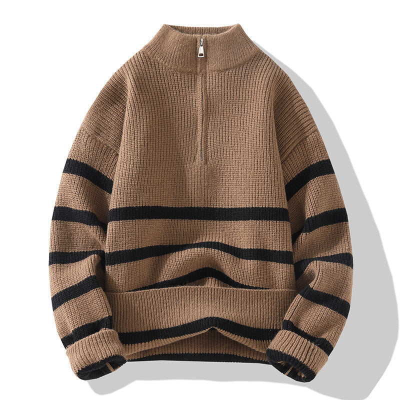 Striped Half Turtleneck Sweater Sweater
