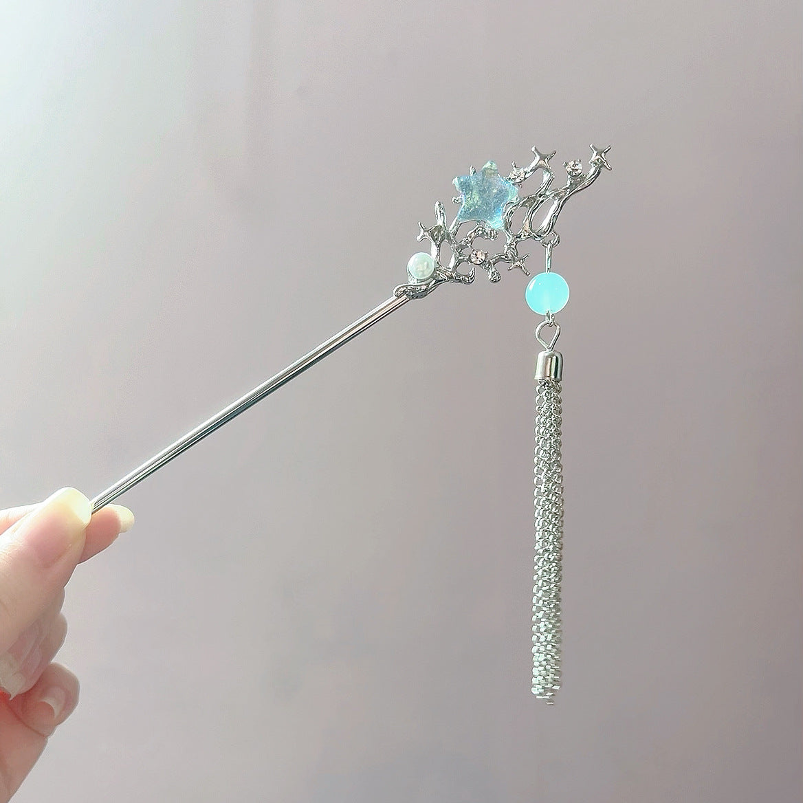 Chinese Style Cool Ice Crystal Moonstone Hairpin