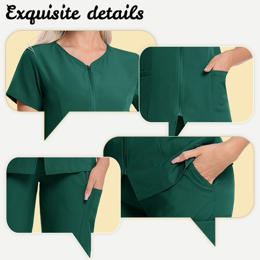 New Solid-color Straight-leg Work Uniform Pants With Zipper For Doctors And Nurses Surgical Scrubs