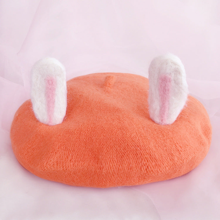 Women's Fashion Wool Tweed Soft And Cute Cat Ears Hat