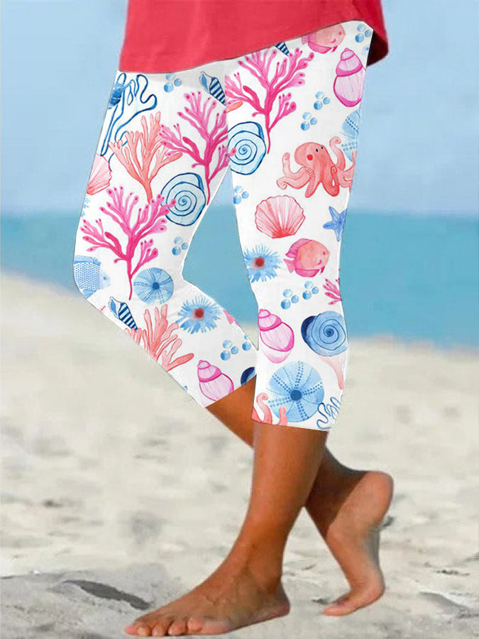 Ladies Fashion New 3d Printed Beach Yoga Pants