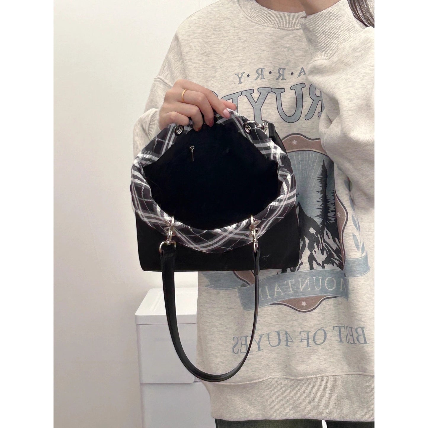 Large Capacity Canvas Bag Niche Commuter Tote Women's Simple All-matching Striped