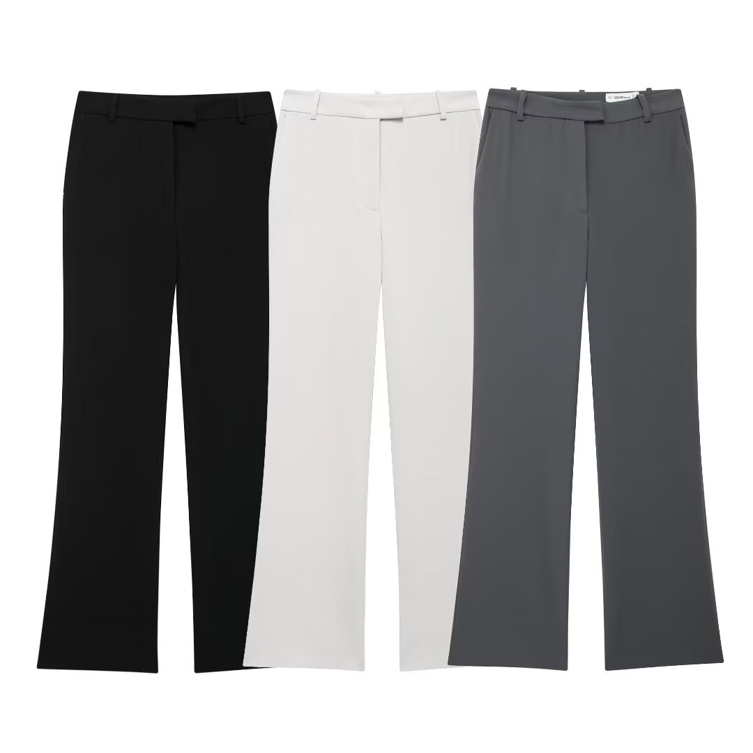 V-neck Blazer With Belt High-waisted Flared Trousers Set