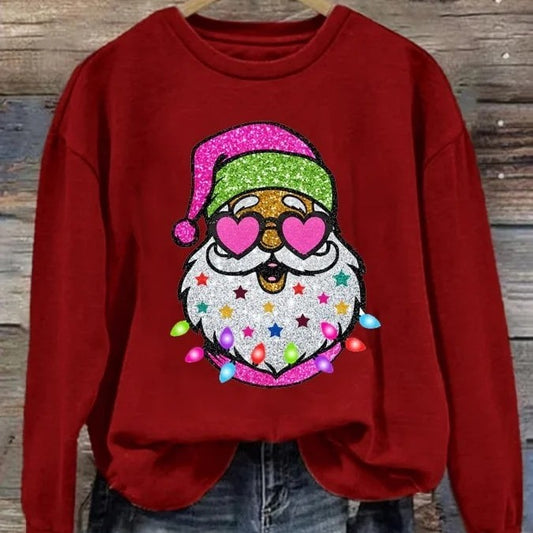 Juleelementer Trykt Rundhalset Sweater Uden Hætte