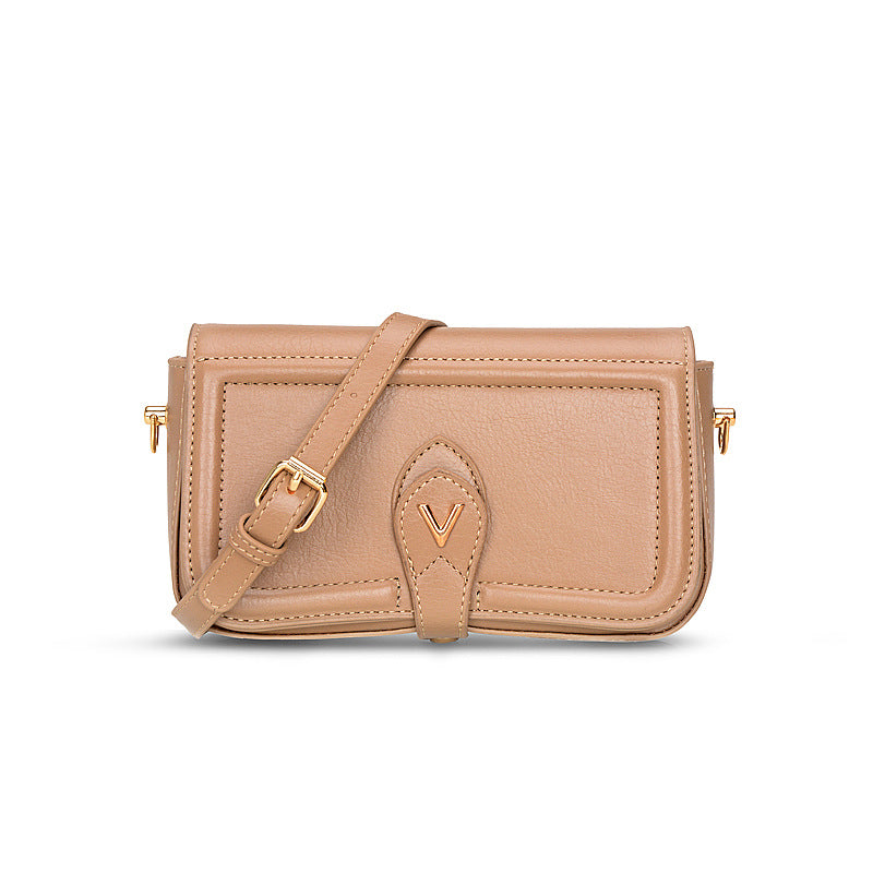 Women's New Texture Fashion Wide Shoulder Strap Solid Color Satchel