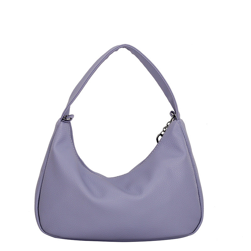 Simple Candy Color One Shoulder Underarm Bag Crescent