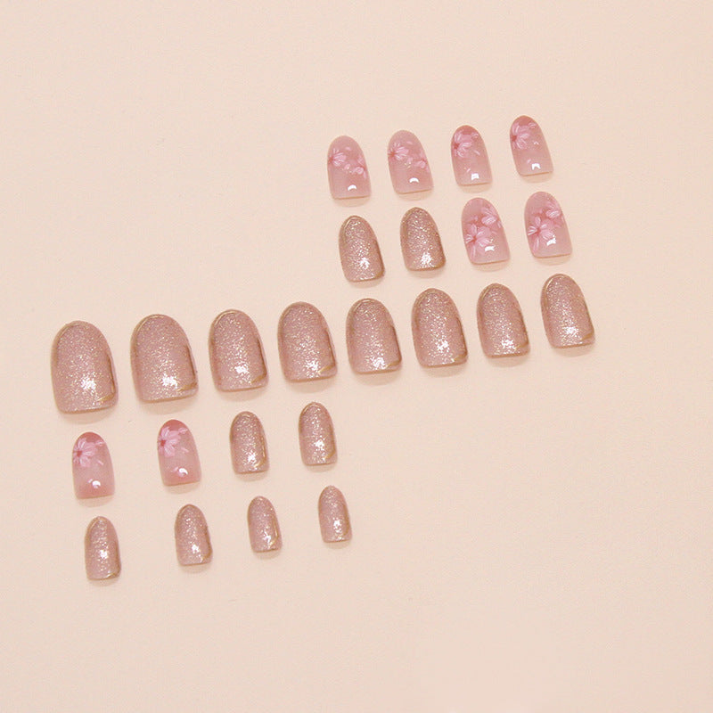 Short Oval Nail Polish Flower