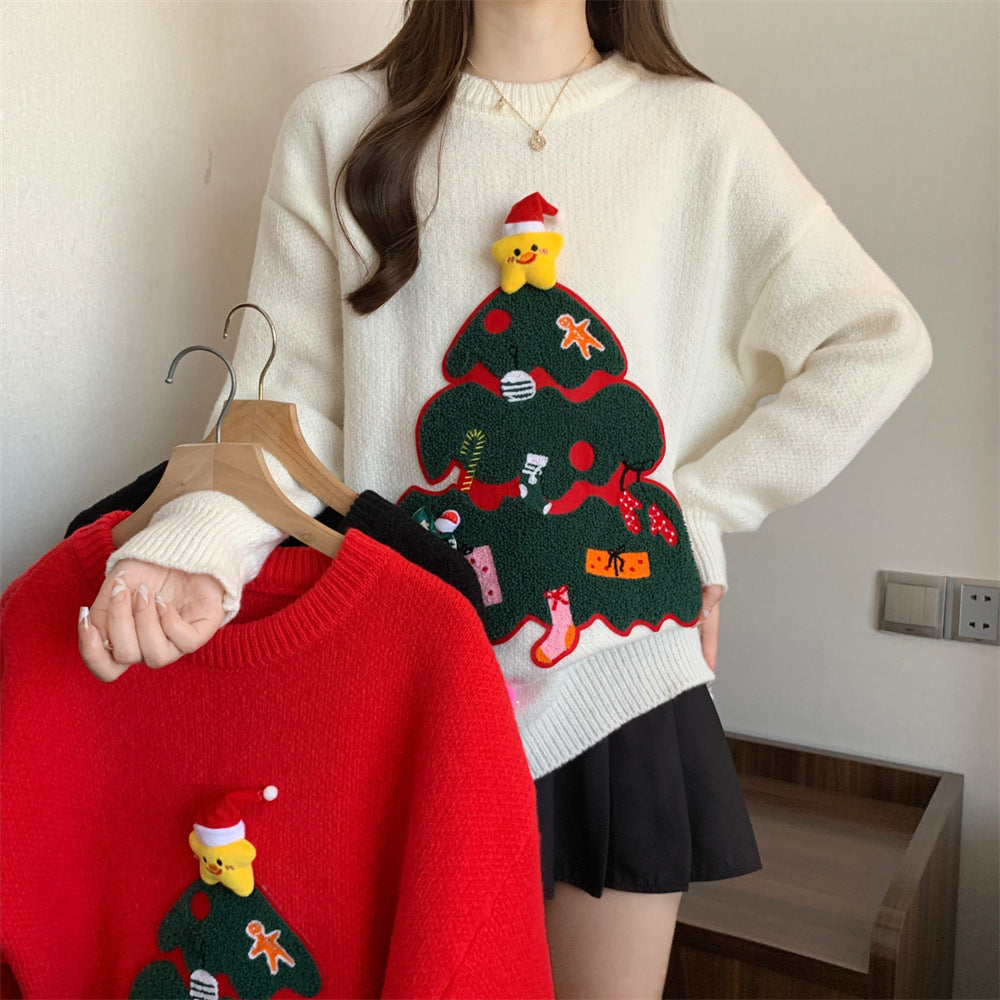 Women's Casual Versatile Round Neck Knit Sweater
