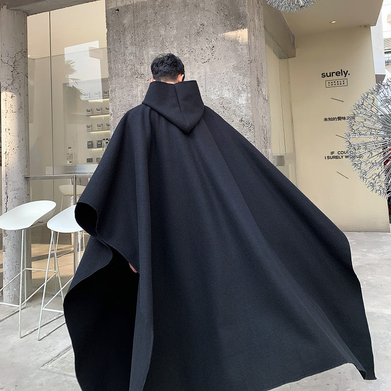 Dark Wind Loose Bat-style Cape Jacket Men's Hip-hop Fashion Casual Windbreaker