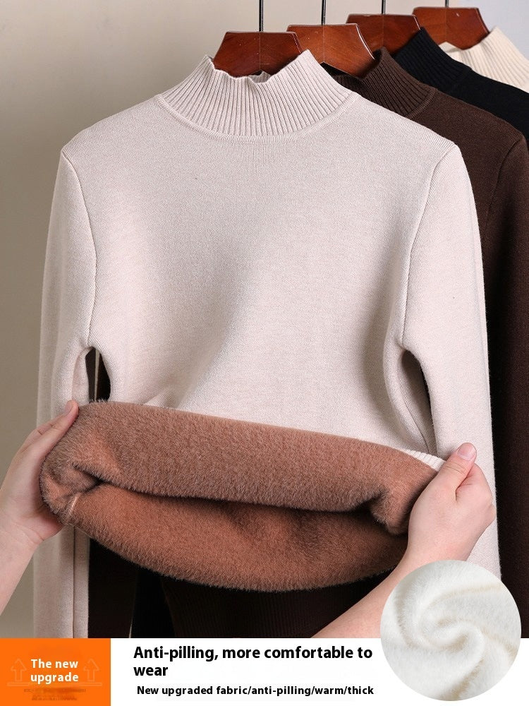 Fleece-lined Thick Turtleneck Sweater Women