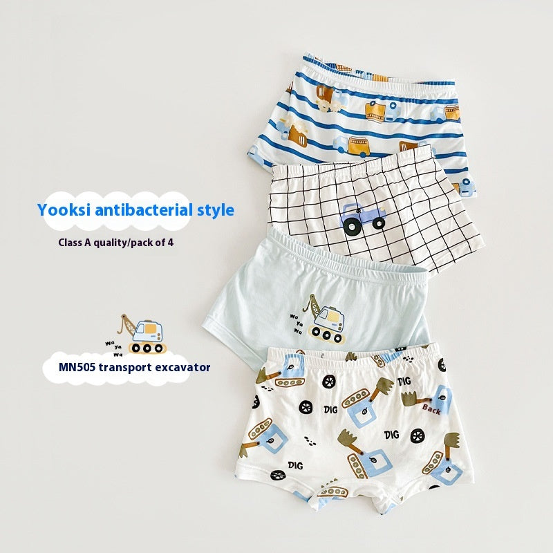 Children's Underwear Class A Pure Cotton Antibacterial Cartoon Boy