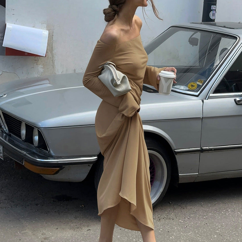 Womens Long-Sleeve Top And Ankle-Length Skirt Set