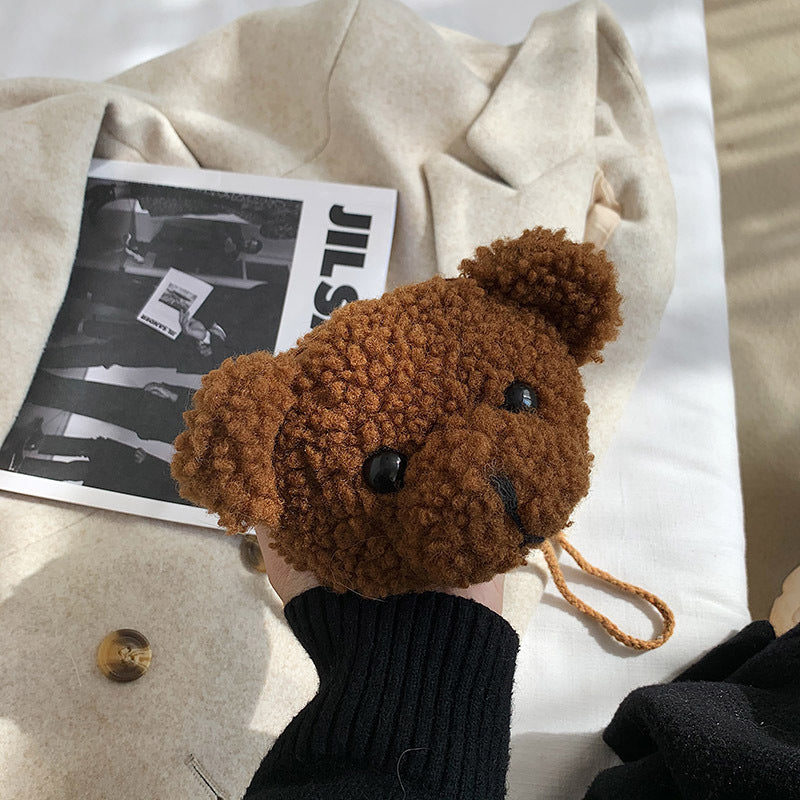 Children's Plush Bear Head Girl's Purse