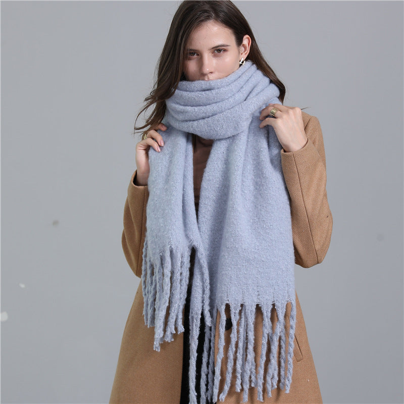 Ladies Fashion Lengthened Solid Color Scarf