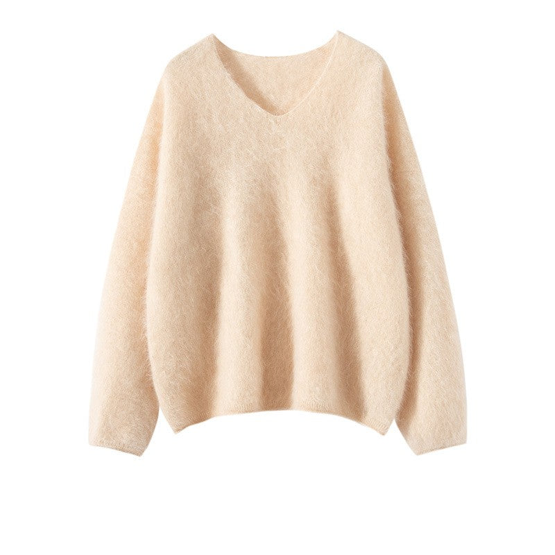 V-neck Autumn And Winter Lazy And Loose Soft Glutinous Sweater