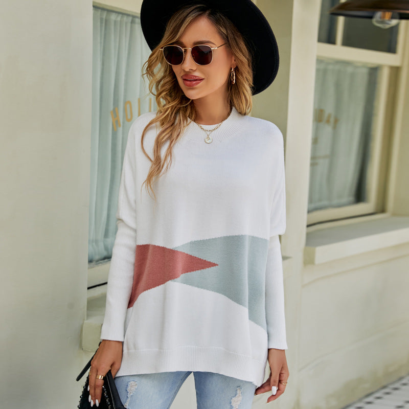 Women's Loose Batwing Sleeve Pullover Sweater