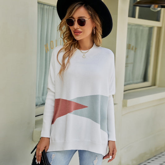 Women's Loose Batwing Sleeve Pullover Sweater