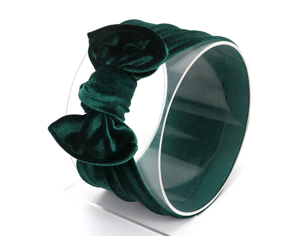 Baby Lace-up Gold Velvet Fat Bow Hair Band