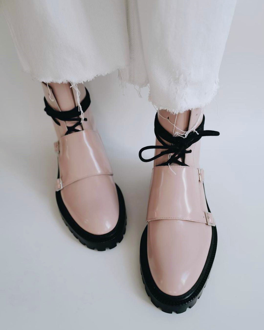 Low-heeled Thick Heel 34-43 Casual Low-top Women's Boots With Front Ties