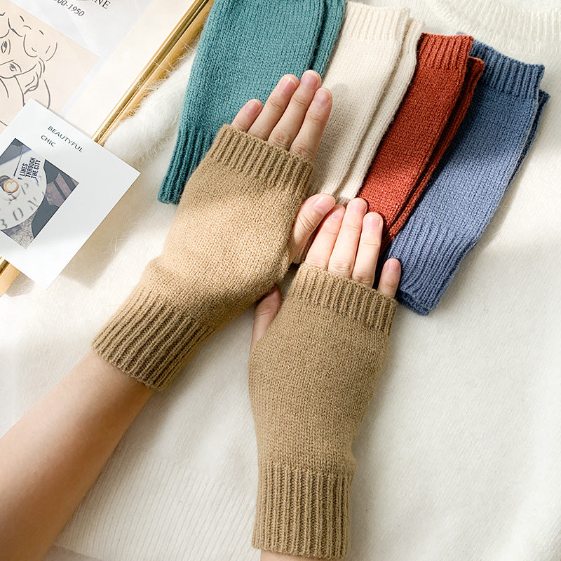Women Stylish Hand Girl Arm Crochet Knitting Hollow Warm Fingerless Gloves