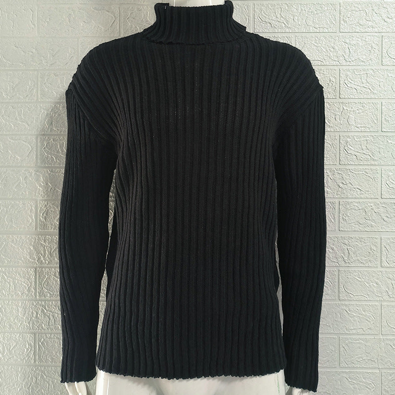 Men's Solid Color Slim Fit Knit Top Autumn And Winter New Sweater Fashion European And American Style
