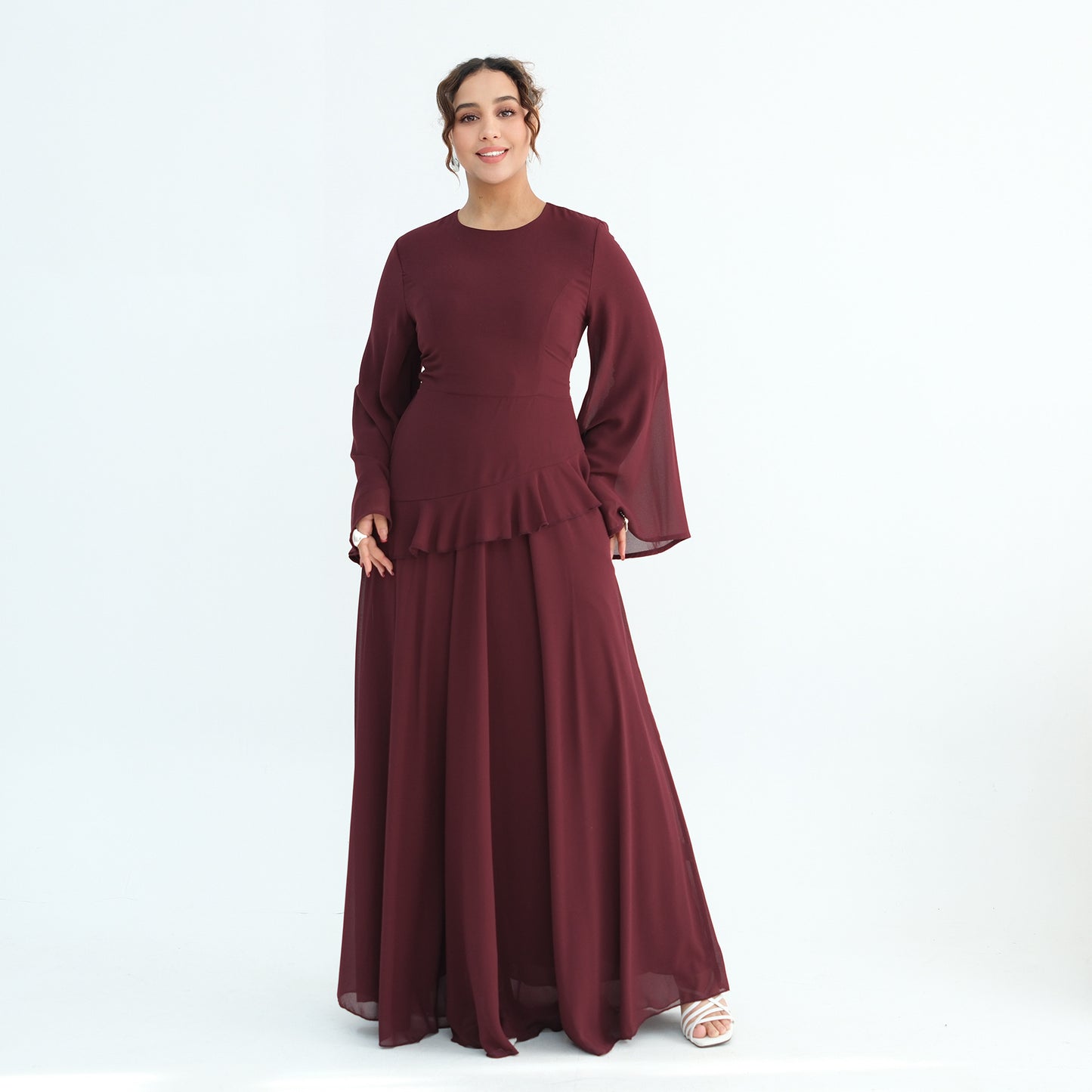 Women's Waist-cinching Double-layer Dress