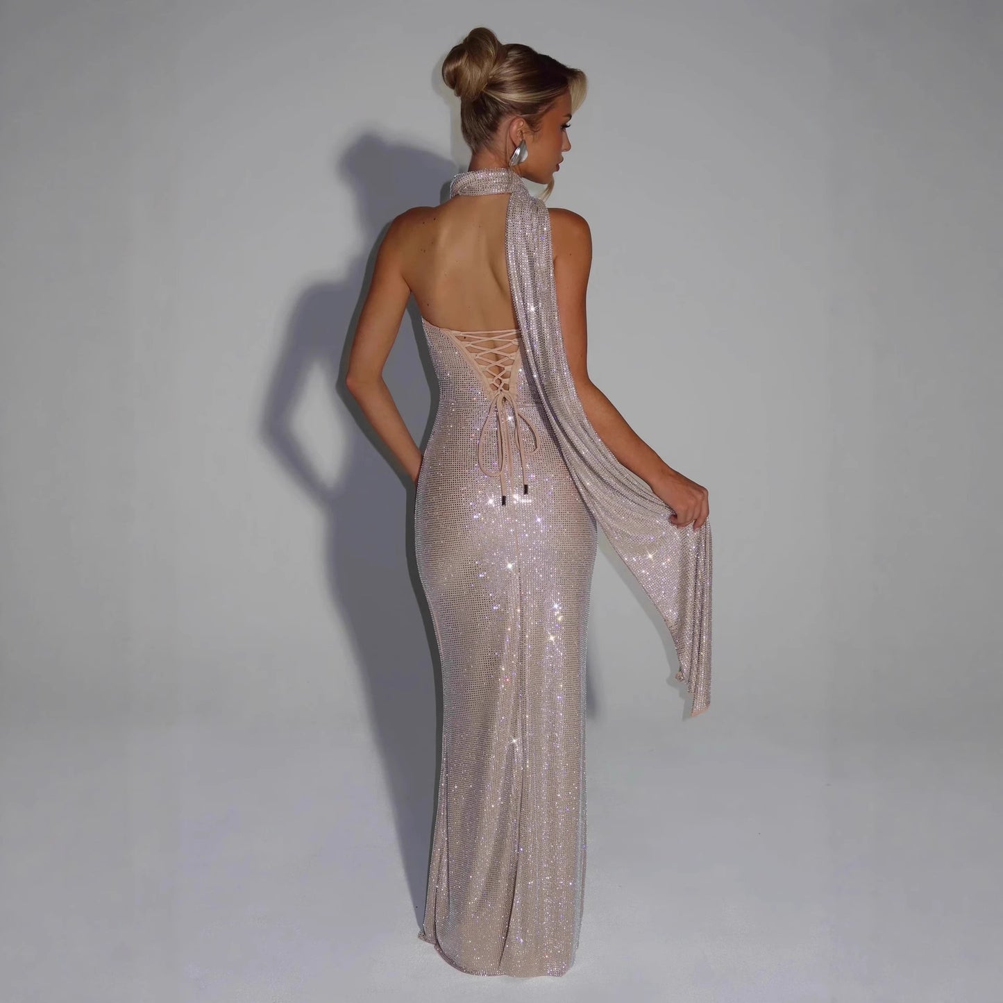 Spring Womens Long Sequin Dress