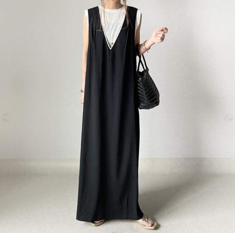 Summer Korean Style V-neck Sleeveless Dress