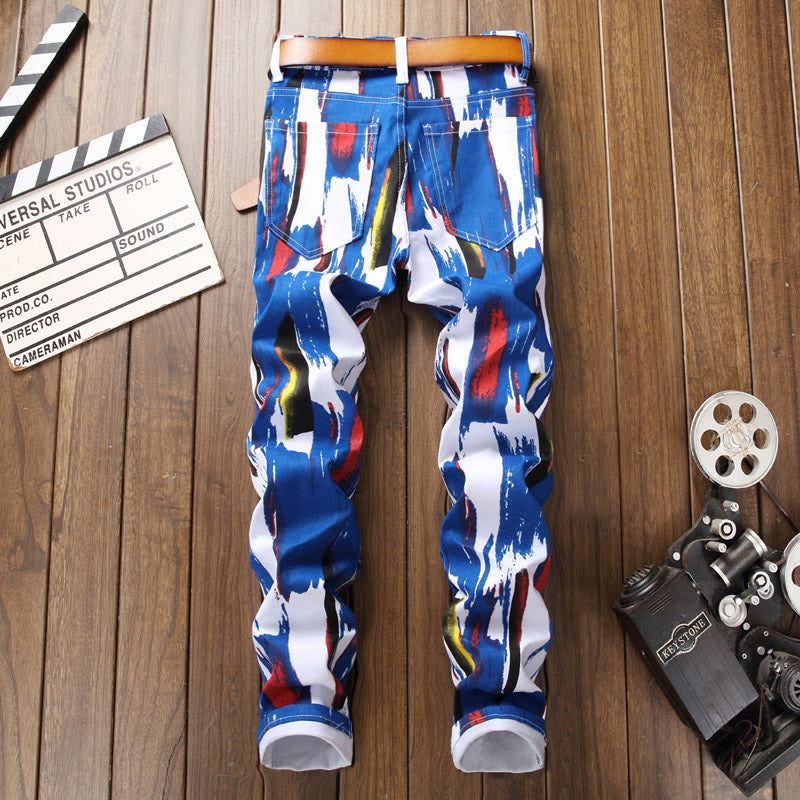 Sokotoo Mens Fashion 3D Pattern Slim Skinny Printed
