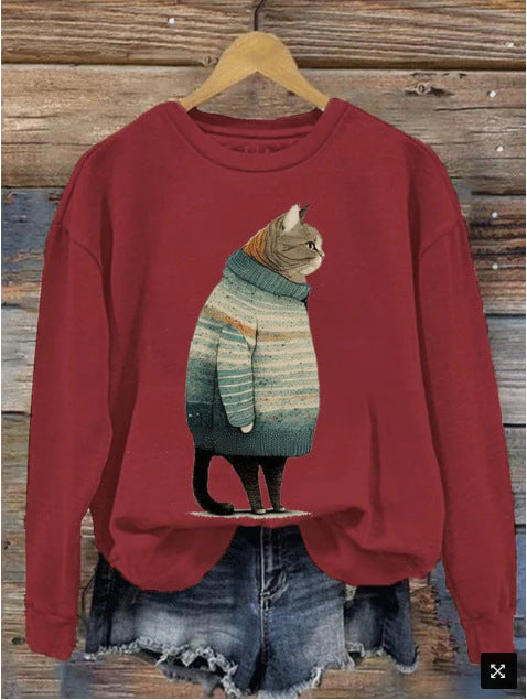 Women's Clothing Fashion Loose 3D Digital Printing Sweater