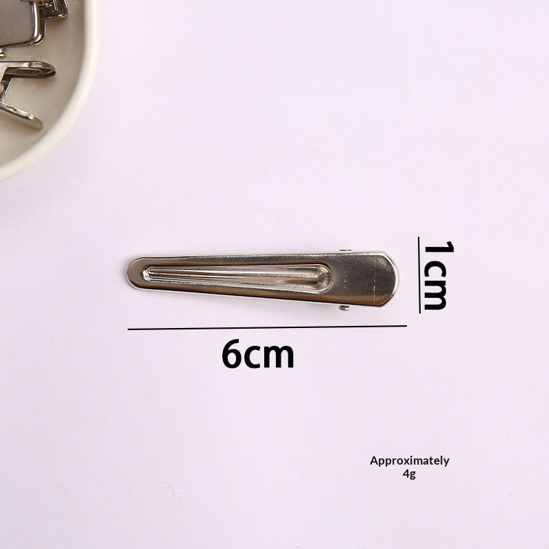 Simple Metal Silver Hair Clip Side-style