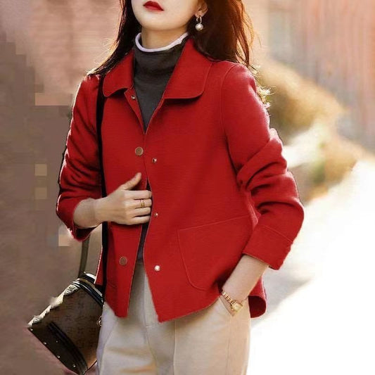 Woolen Short Coat Women's Loose All-matching Woolen Top