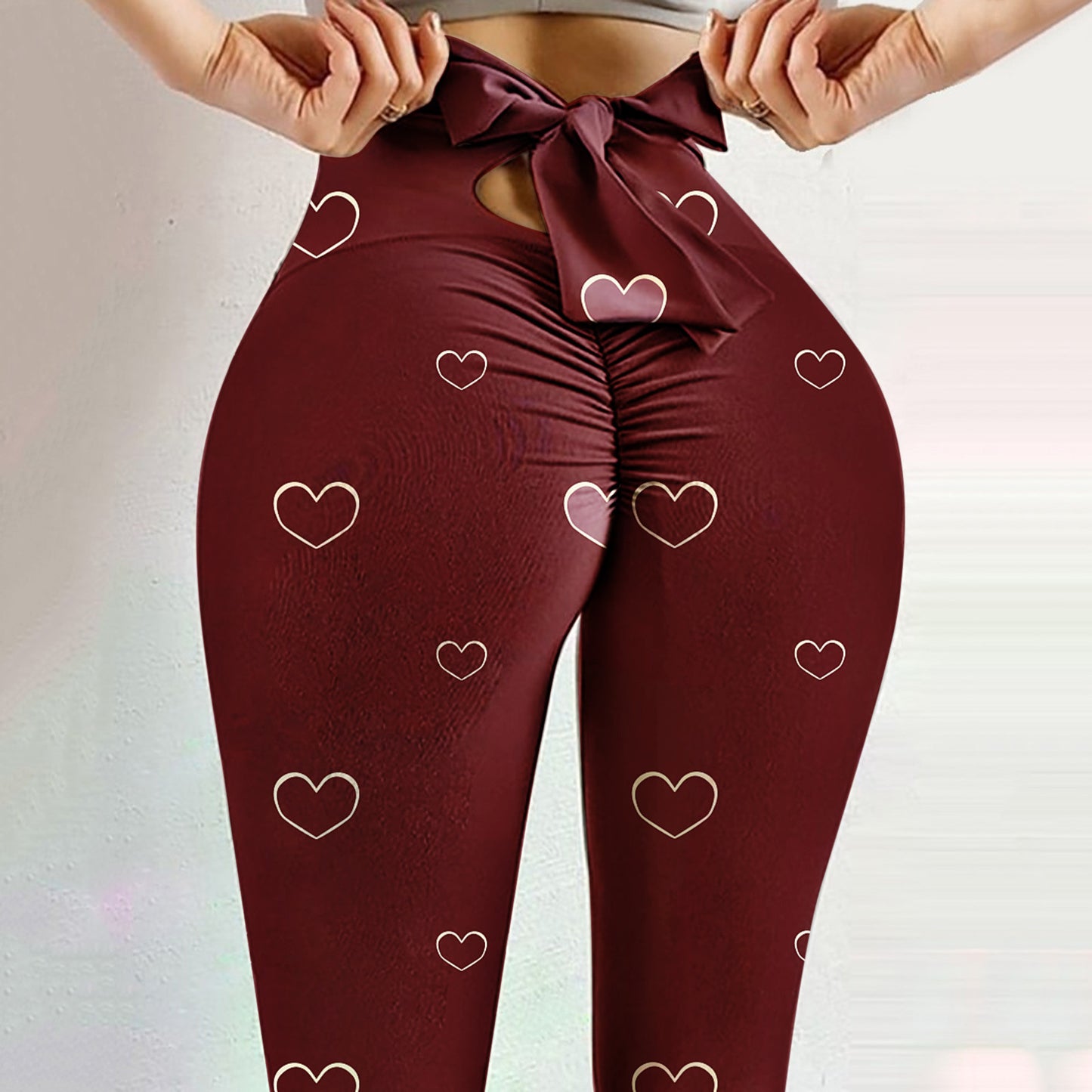 Printed Wrinkled Butterfly Peach Heart Print