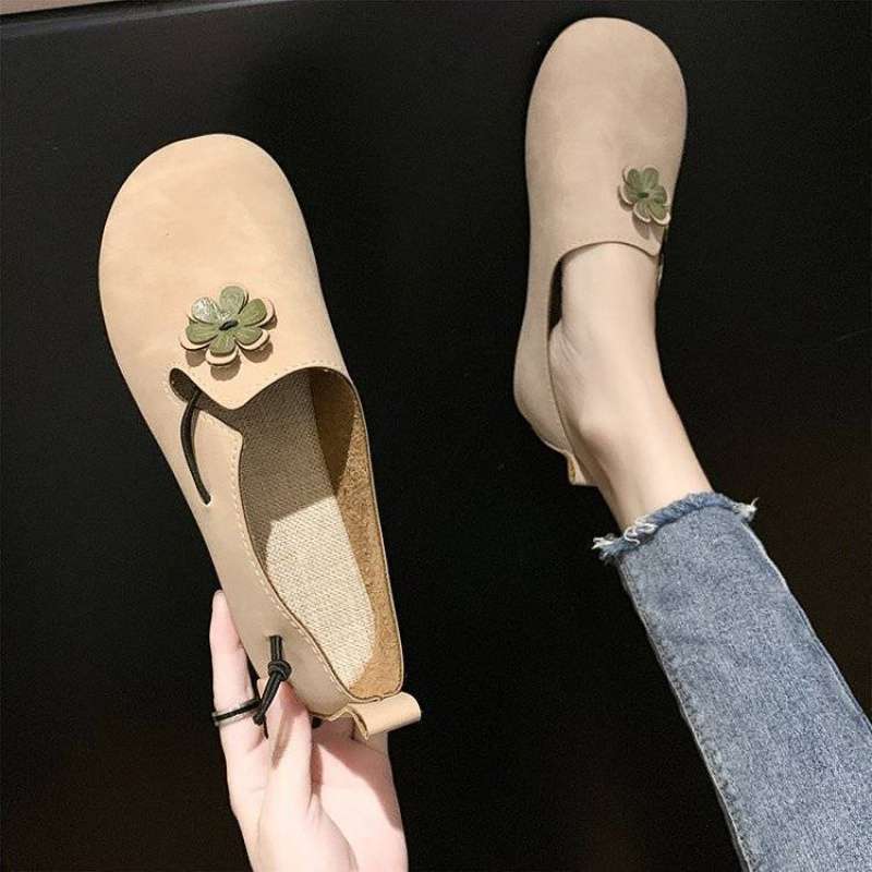 Mori Women's Retro Peas Shoes Lightweight Flat Pumps