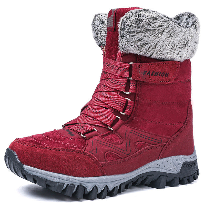 Mid-tube Hiking Shoes Cross-border Thick Cotton