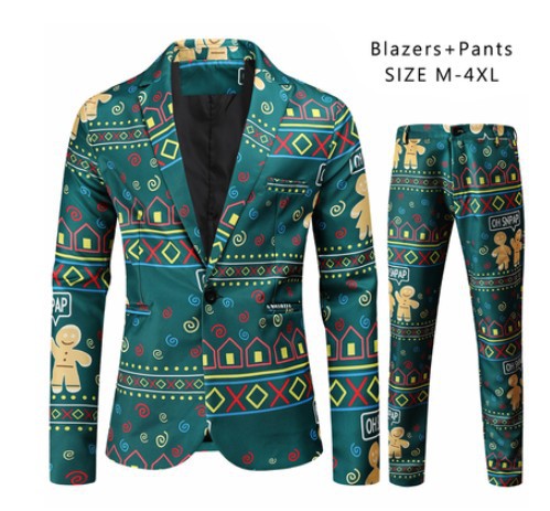 Men's Leisure Suit 3D Santa Claus Printing