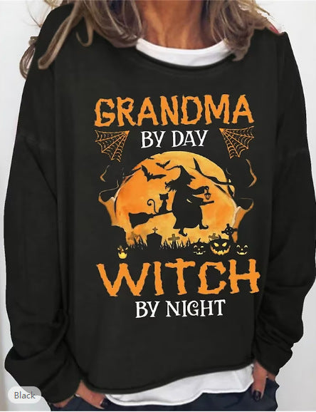 Large Size Sweater Round Neck Printed Letters Loose