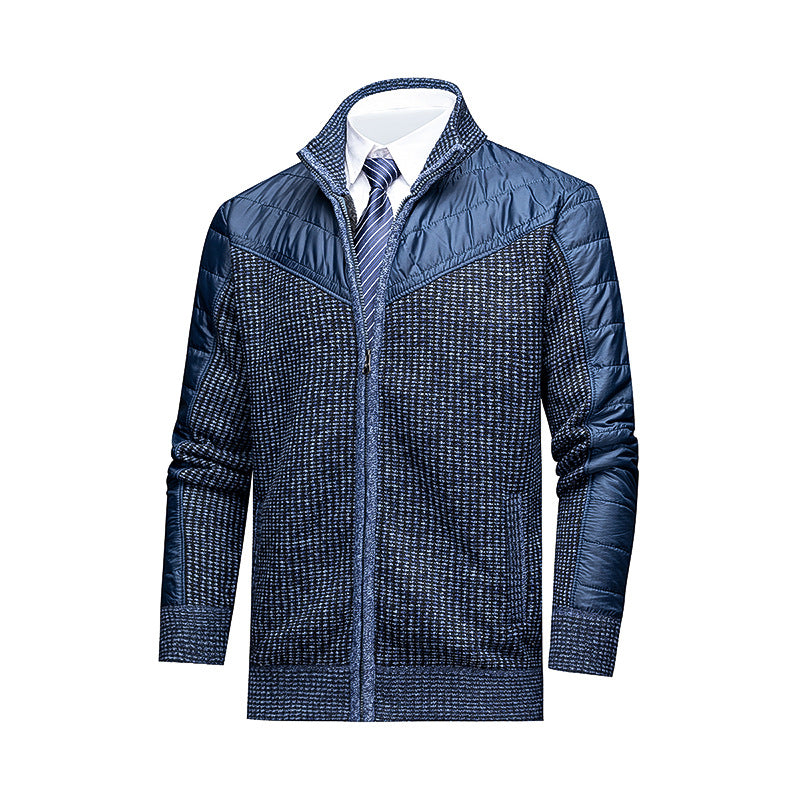 Men Thermal Knitted Business Sweater With A Stand Collar