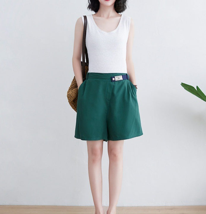 Plus Size Women's Korean Style Xia Xian Wide Leg Shorts