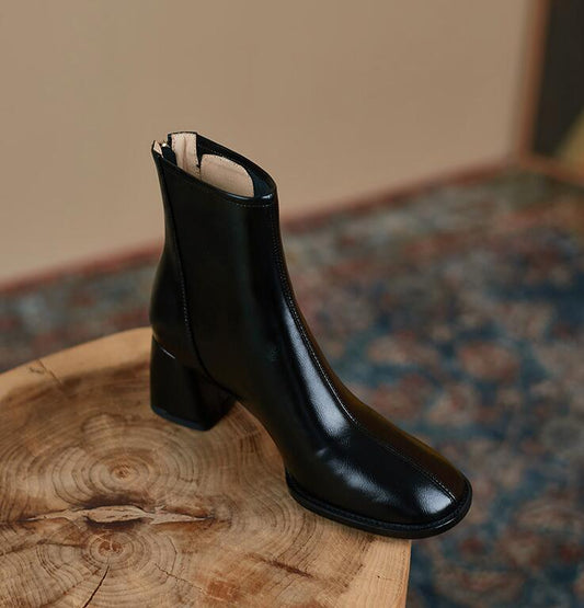 Fashion Women's Back Zipper High Heel Ankle Boots