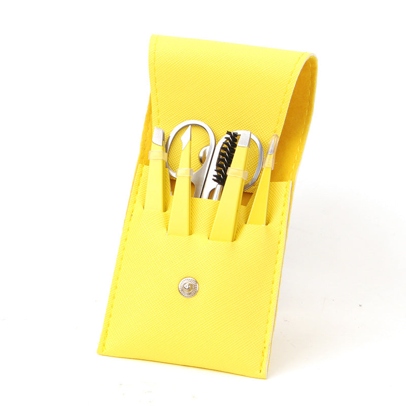 Stainless Steel Clip False Eyelashes Brush Eyebrow Trimming Set