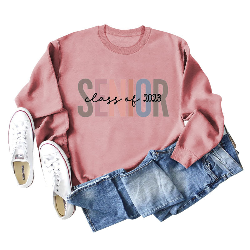 Female Lettering Fashion Loose Casual Long Sleeve Sweater