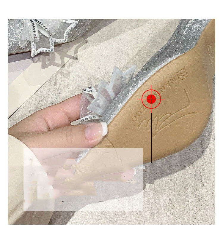 Stiletto Butterfly Pointed Toe French Shoes Are Not Tired