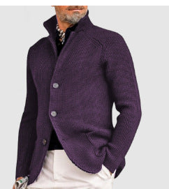 Casual Long Sleeve Solid Color Knitted Coat