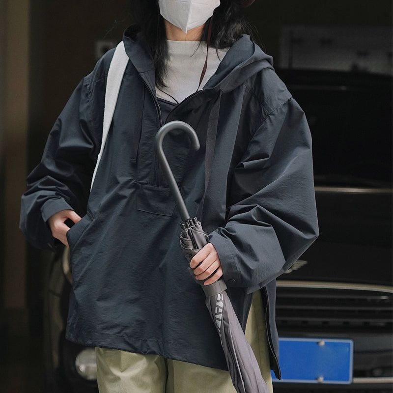 Ny koreansk stil afslappet urban outdoor hættejakke med slank profil, vindtæt frakke og sweatshirt
