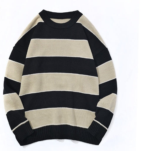 Casual Pullover Striped Sweater Men's And Women's Neutral Sweater