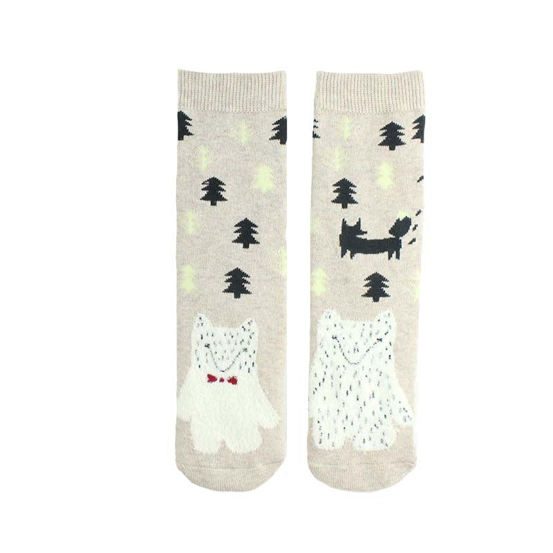 Cartoon Straight Terry Women's Socks Thickened And Warm