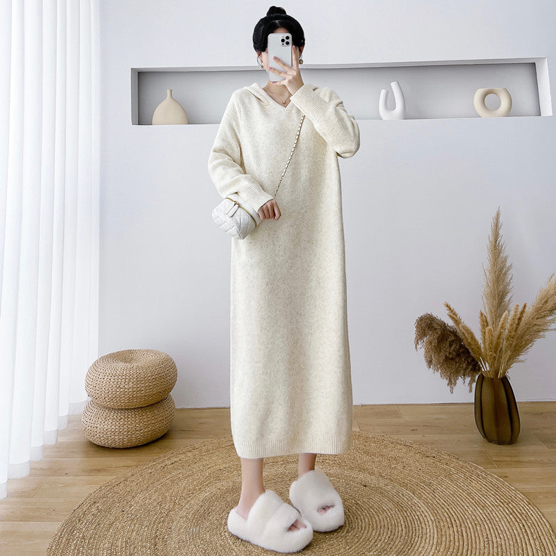 Womens Long Knitted Base Dress For FallWinterNew Style To Pair With Coats