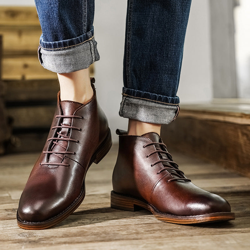 High-top Shoes Men's Business Suit Leather Boots England