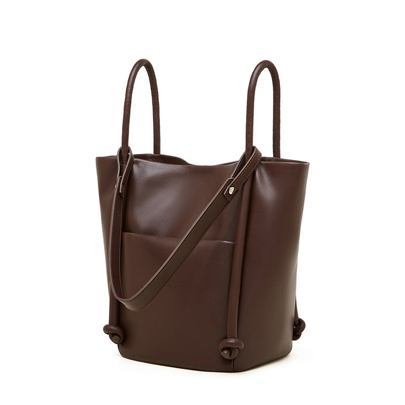 Premium Soft Cowhide Large Capacity Tote Bag Simple